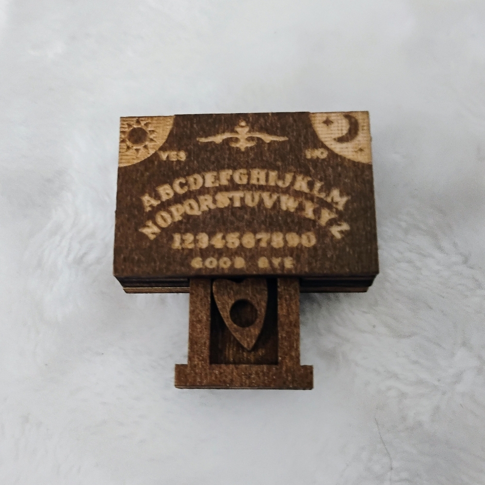 Miniature Ouija Spirit Board w/ Drawer & Planchette Dollhouse Mini Haunted I
